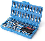 Peixiang Sturdy Wrench 46Pcs Drive Heavy Duty Telescopic Shaft Ratchet Handle Socket Wrench Spanner Set Repair Tools Safety