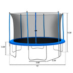 13FT Trampoline, Outdoor Trampoline for Kids Adults, 2021 Upgraded Heavy Duty Round Trampoline with Enclosure Net, Spring Cover Padding &amp; Ladder, Home Trampoline for Graden Patio Backyard, S1295
