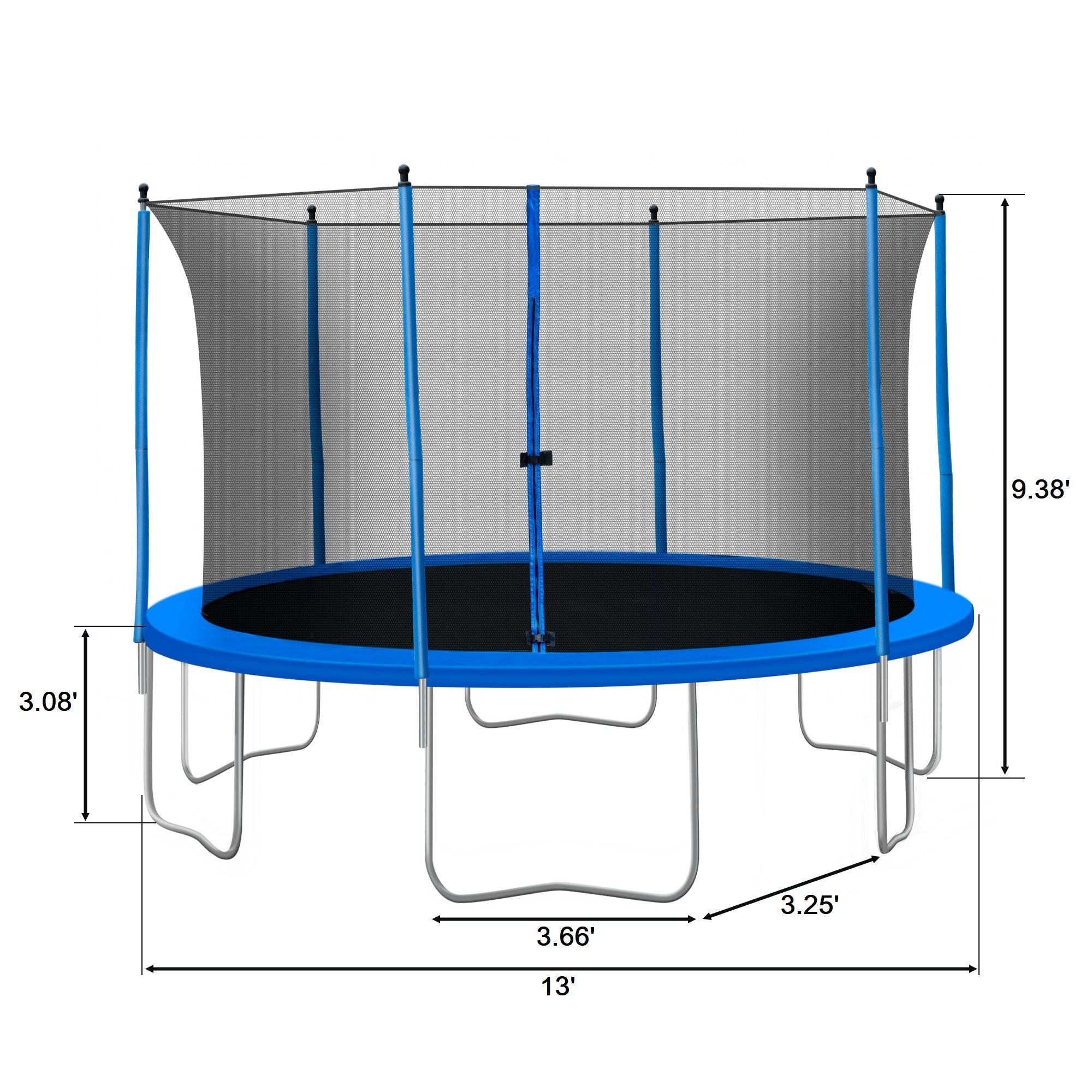 13FT Trampoline, Outdoor Trampoline for Kids Adults, 2021 Upgraded Heavy Duty Round Trampoline with Enclosure Net, Spring Cover Padding &amp; Ladder, Home Trampoline for Graden Patio Backyard, S1295