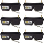 Little Giant FF16BLACK 9 Quart Heavy Duty Plastic Feed Trough Bucket Fence Feeder with Clips for Livestock & Pets, Black (6 Pack)
