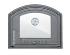 Cast Iron pizza oven door with glass and therm. | bread oven doors | 485x410mm