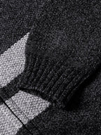 mens wide striped knit zip up plush lined thick hooded cardigans