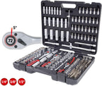 KS TOOLS 917.0795 Socket Set, 195 pcs incl. fine gearing reversible ratchet 1/4" + 3/8" + 1/2"
