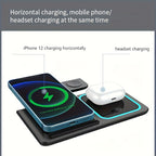 3 In 1 Fast Charging Station, Folding Wireless Charger Stand For  14,13,12,11/Pro/Max/Mini/Plus, X, XR, XS/Max, SE, 8/Plus, For IWatch 1-8, For Airpods 3/2/Pro