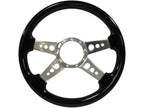 Volante Steering Wheels; S9 Sport Black Ash Finished Wood Grip with 4-Spoke Holes