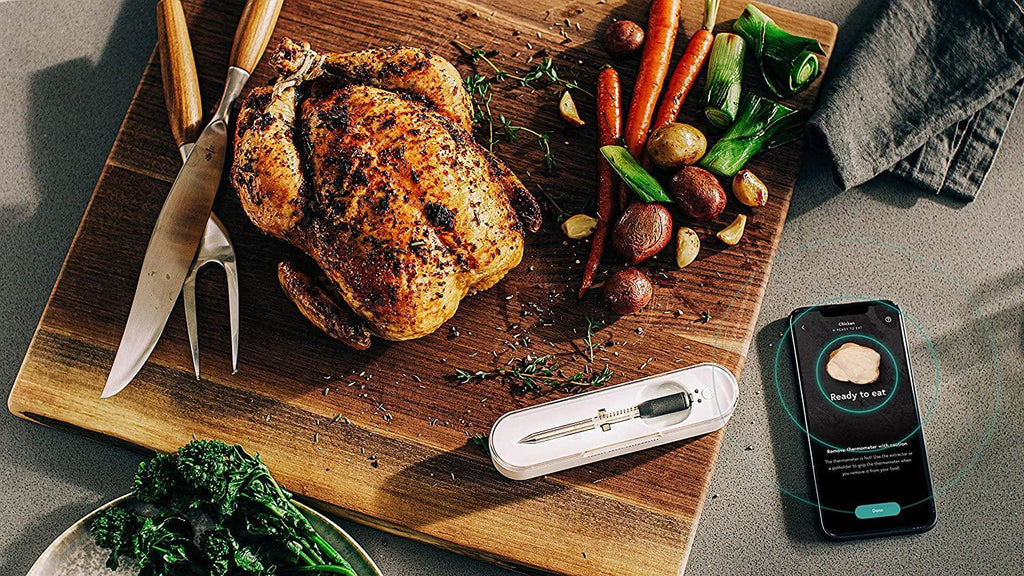 Yummly YTE000W5KW Premium Wireless Smart Meat Thermometer with Long Range Bluetooth Connectivity and Assisted Cooking, 1, White