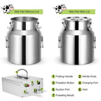 ARTYUIO 14L Cow MilMachine Automatic Pulsation Vacuum Pump Milker for Cows MilSupplies, w  Steel Bucket