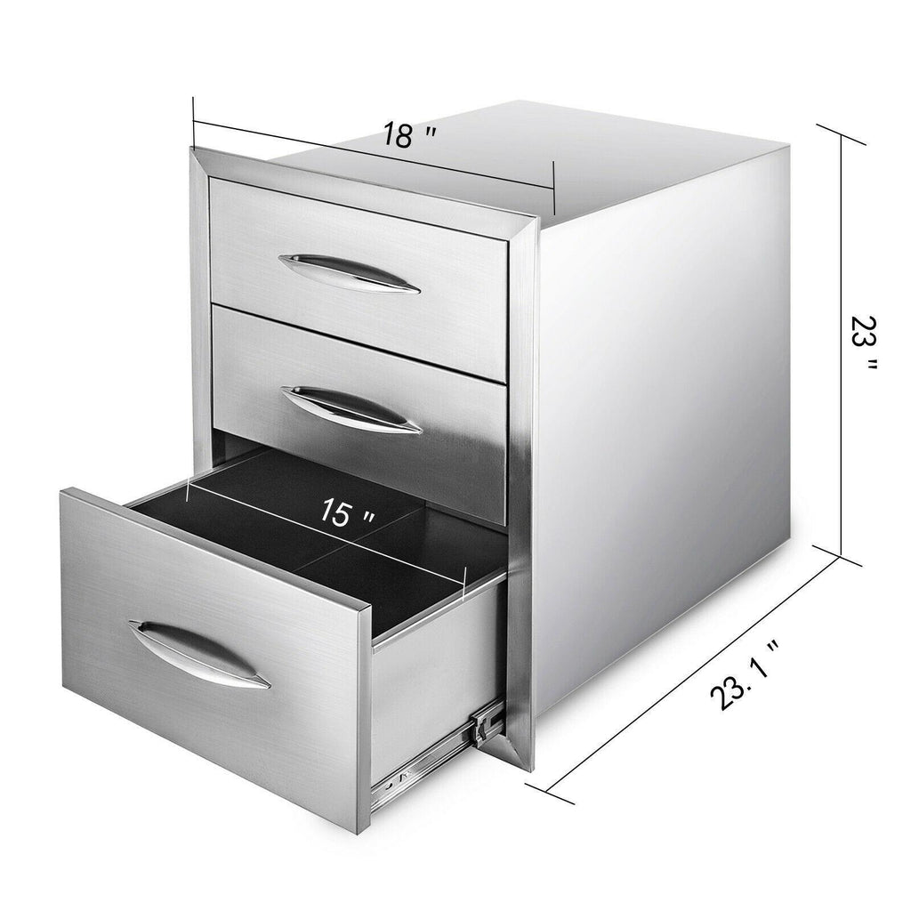 Outdoor Kitchen Drawer Door Access BBQ Drawer Vertical Walled Doors Construction