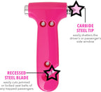 Super-Cute Safety Hammer - Emergency Automotive Escape Hammer Tool, Seat Belt Cutter &amp; Car Window Break Tool - Pink, 2 Count