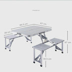Portable Aluminum Alloy Folding Table Stall Table Siamese BBQ Camping Table Set
