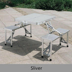 Portable Aluminum Alloy Folding Table Stall Table Siamese BBQ Camping Table Set