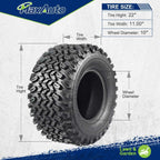MaxAuto 2 Pcs All Trail Tire 22x11.00-10 Lawn Mower Golf Cart Tire for Hilly Terrian 6Ply