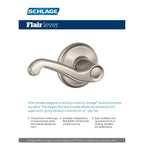 Flair Bright Brass Right Handed Dummy Door Lever