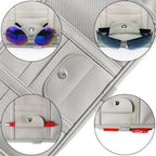 Da by Car Sun Visor Organizer Auto Car Visor Pocket and Interior Accessories Car Truck Visor Storage Pouch Holder with Multi-Pocket Net Zippers (Gray)