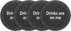 8sanlione Car Cup Coaster, 4Pcs 2.75 Inch Auto Cup Holder Insert Coasters, Non-Slip Waterproof Embedded Drink Mat, Automotive Interior Accessories for Men and Women (B Black/4PCS)