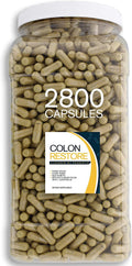 Bulk Buy Colon Restore - 2800 Count Blend of Colon Cleanse & Probiotic in a Clear Square Grip Jar
