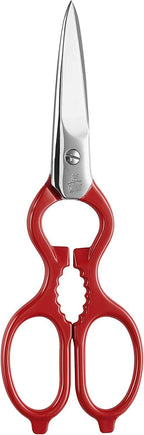 Zwilling Kitchen Shears, Multi-Purpose, Bottle Opener, Jar Lid Lifter, Dishwasher Safe, Heavy Duty, Forged Stainless Steel Blades, Red