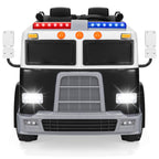 12V 2.4MPH 2-Speed Kids Police Ride On Truck Toy w/ Remote Control, USB Port, Lights, Siren