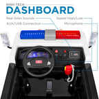 12V 2.4MPH 2-Speed Kids Police Ride On Truck Toy w/ Remote Control, USB Port, Lights, Siren