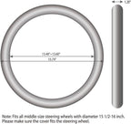 Elantrip Leather Large Steering Wheel Cover 15 1/2 to 16 inch Soft Grip Breathable for Car Truck SUV Jeep Anti Slip Black and Gray