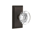 Studio Plate Double Dummy Round Clear Crystal Glass Door Knob in Oil-Rubbed Bronze