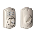 Camelot Satin Nickel Keypad Electronic Door Lock Deadbolt