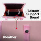 KMMOTORS Foldable Hanging Car Trash Can Pink, Car Trash Bag, Car Trash bin, Vegan Leather and Oxford Clothes Car Organizer, Cute car Gadgets (Medium, Pink)