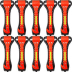 SINSEN Car Safety Hammer Set of 10 Emergency Escape Tool Auto Car Window Glass Hammer Breaker and Seat Belt Cutter Escape 2-in-1 for Family Rescue &amp; Auto Emergency Escape Tools (Reflective Tape 10PCS)