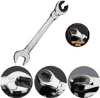 Tubing Ratchet Wrench Set, 180° Movable Flexible Head RatchetFix Tubing Two-Way Ratchet Wrench for Hand Maintain Repair Tool 8MM-19MM (12PCS)