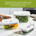 ZWILLING Fresh & Save 3-pc Glass Food Storage Container, Meal Prep Container, Assorted Sizes