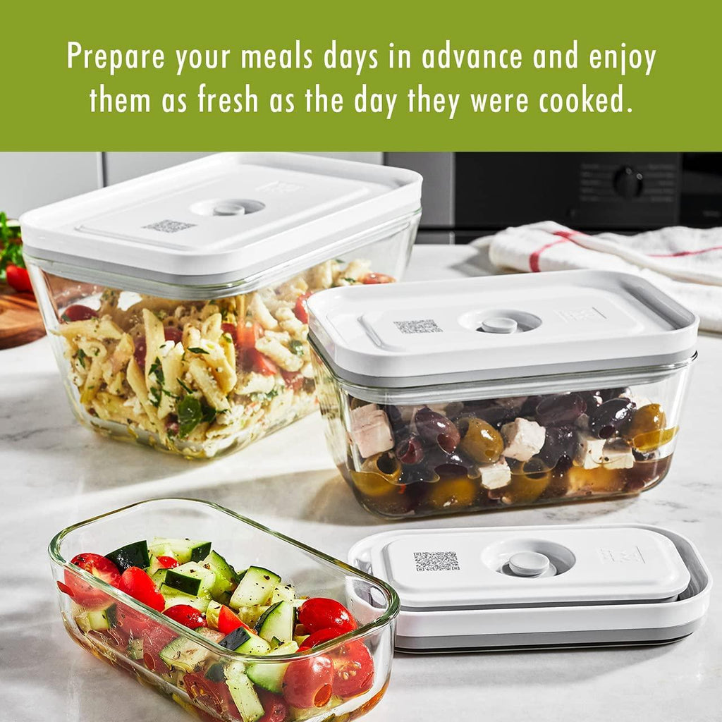 ZWILLING Fresh & Save 3-pc Glass Food Storage Container, Meal Prep Container, Assorted Sizes