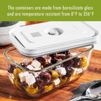 ZWILLING Fresh & Save 3-pc Glass Food Storage Container, Meal Prep Container, Assorted Sizes