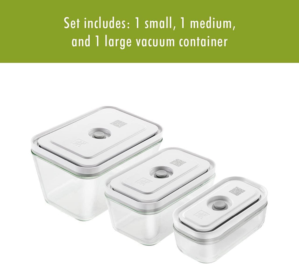 ZWILLING Fresh & Save 3-pc Glass Food Storage Container, Meal Prep Container, Assorted Sizes