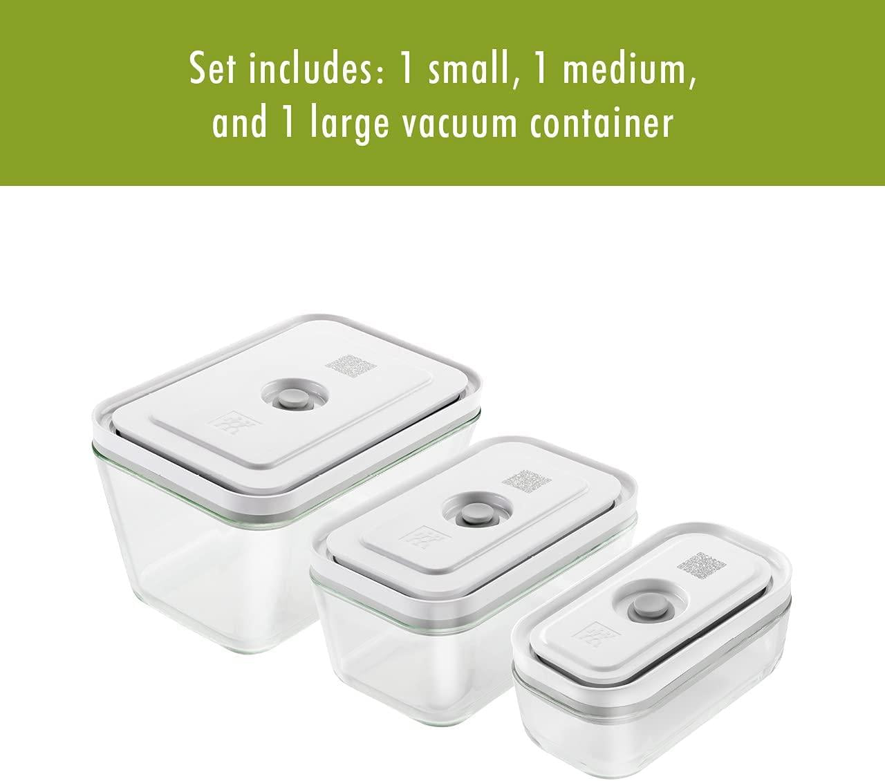 ZWILLING Fresh & Save 3-pc Glass Food Storage Container, Meal Prep Container, Assorted Sizes