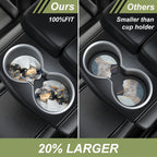 Nipichsha Car Cup Holder Coasters, Car Coasters for Cup Holders, 2 Pack Anti Slip Insert Coasters, Rubber Car Cup Mat with A Finger Notch, Cute Car Interior Accessories for Women Men(Gray Gold Marble)