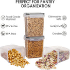 1/6pcs 54oz/1.6L Airtight Plastic Food StoraContainers With Lid, BPA Free,PP Material, No LeaKitchen Organizer For Coffee Beans Flour Sugar