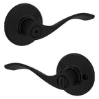 Balboa Matte Black Privacy Bed/Bath Door Lever