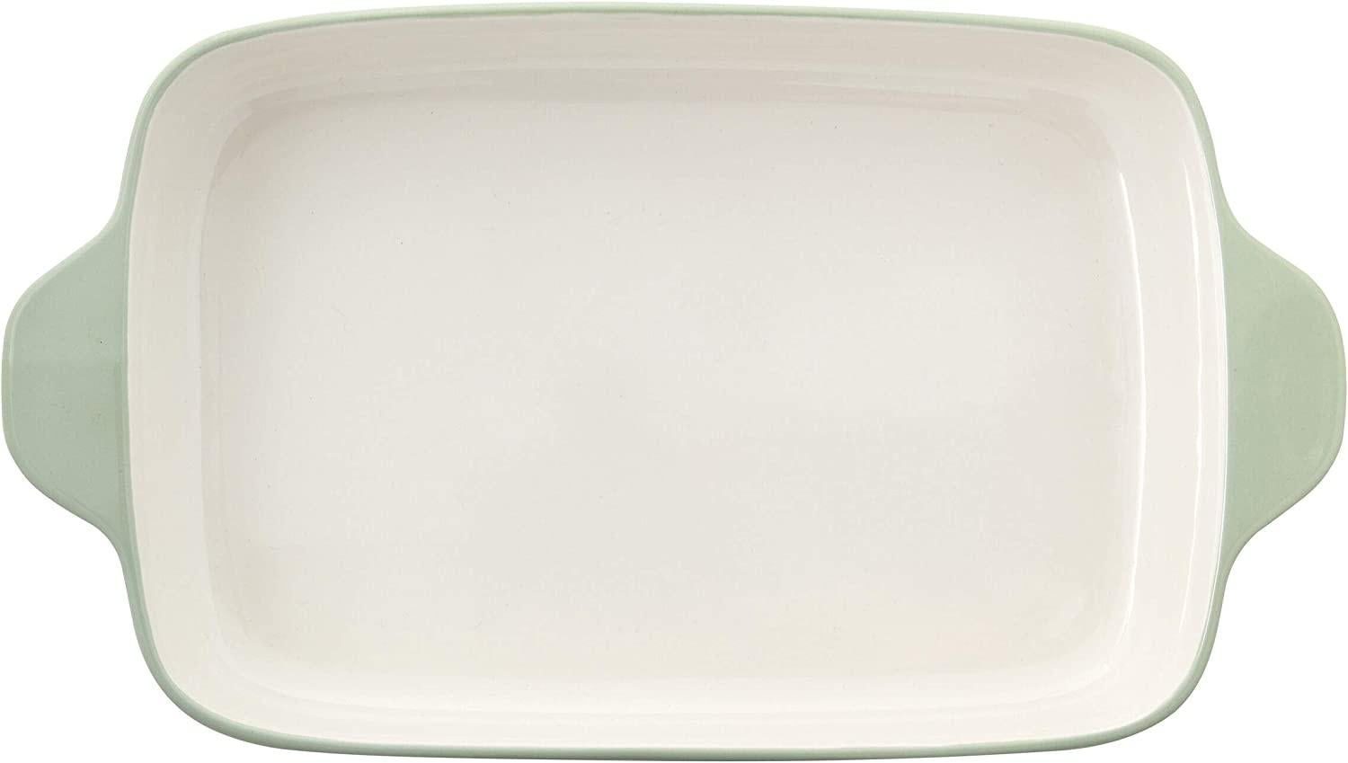 KitchenAid Vitrified Stoneware Rectangular Baker with Lid/Trivet, 4.5-Quart, Pistachio