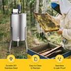 CREWORKS Electric Honey Extractor, Honey Extractor Separator Bee Frame Spinner, Honeycomb Bee Frame Spinner, SS Motorized Honey Extractor Beekeeping Equipment Spinner Drum with Stand