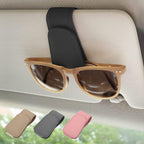 Ompellus Magnetic Leather Sunglass Holder, Eyeglass Hanger Clip for Car Sun Visor, Suitable for Different Size Eyeglasses(Black)