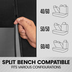 BDK PolyPro Seat Covers Full Set in Gray on Black – Front and Rear Split Bench, Easy to Install for Auto Trucks Van SUV Car