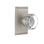 Studio Plate 2-3/4 in. Backset Satin Nickel Privacy Bed/Bath Waldorf Door Knob