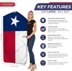 Autoamerics 1-Piece Windshield Sun Shade American Texas Flag USA Patriotic  - Foldable Car Front Window Sunshade for Sedans SUV Truck - Blocks Max UV Rays and Keeps Your Vehicle Cool - Large