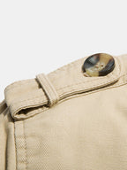 mens cotton thick plush lined button front lapel warm overcoats with pocket