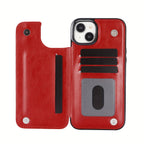 For  15/ 14/ 13/ 12/ 11 Pro Max/ Mini/ XR/ XS Max/ SE 2022/2020/ 7/ 8 Plus Wallet Case With Card Holder, PU Faux Leather Kickstand Card Slots Case, Double Magnetic Clasp And Durable Shockproof Cover
