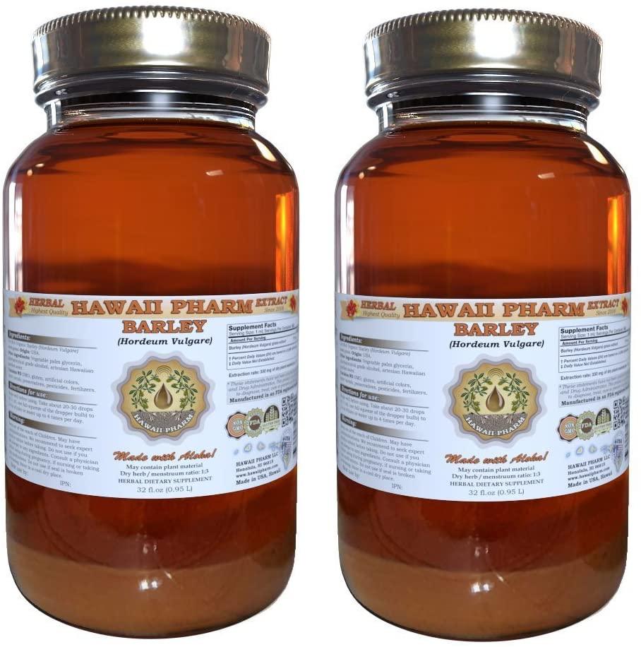 Barley Liquid Extract, Organic Barley (Hordeum vulgare) Dried Grass Tincture 2x32 oz