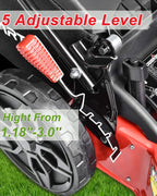 PowerSmart Lawn Mower, 22-inch & 200CC, Gas Powered Self-Propelled Lawn Mower with 4-Stroke Engine, 3-in-1 Gas Mower in Color Red/Black, 5 Adjustable Heights (1.18''-3.02'' ), DB9422SR