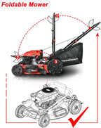 PowerSmart Lawn Mower, 22-inch & 200CC, Gas Powered Self-Propelled Lawn Mower with 4-Stroke Engine, 3-in-1 Gas Mower in Color Red/Black, 5 Adjustable Heights (1.18''-3.02'' ), DB9422SR