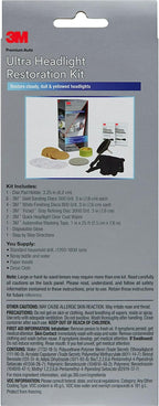 3M Ultra Headlight Restoration Kit, Easy Heavy-Duty Restoration, 39195, 1 Kit, Drill Required, Gray