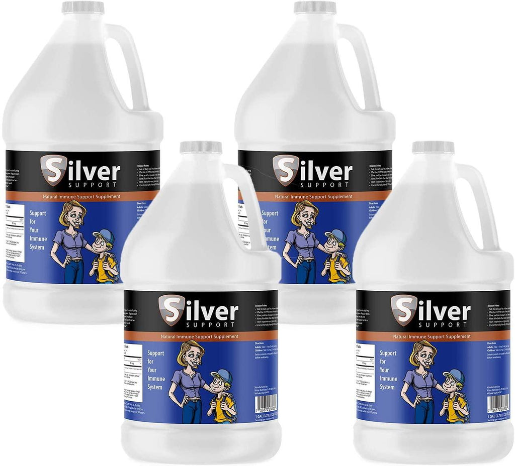Nano Ionic Silver Technology - Liquid Immune Booster for Kids, Pets & Adults, Enhances Wellness - Next Generation Ionic Silver (4 Gallons)